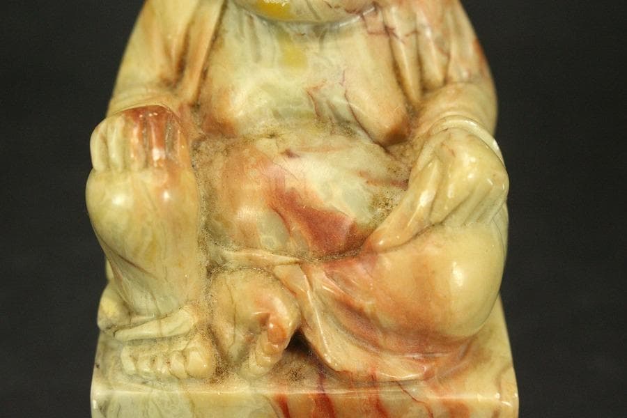 中国美術 寿山石 刻布袋 印材(A550)