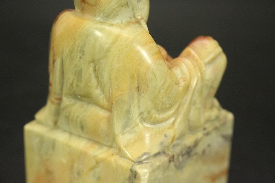 中国美術 寿山石 刻布袋 印材(A550)