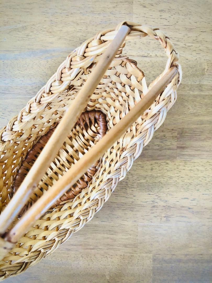 アンティーク　フィンランド　ワインバスケット　籠　ハンドメイド