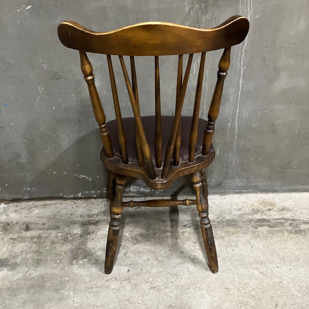 ヴィンテージ スピンドルバッグ ウィンザーチェア レザー アンティーク 椅子