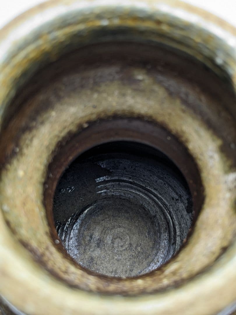 岡山県重要無形文化財 二代目藤原楽山 備前焼 花入 共箱 花器 花瓶 華道具