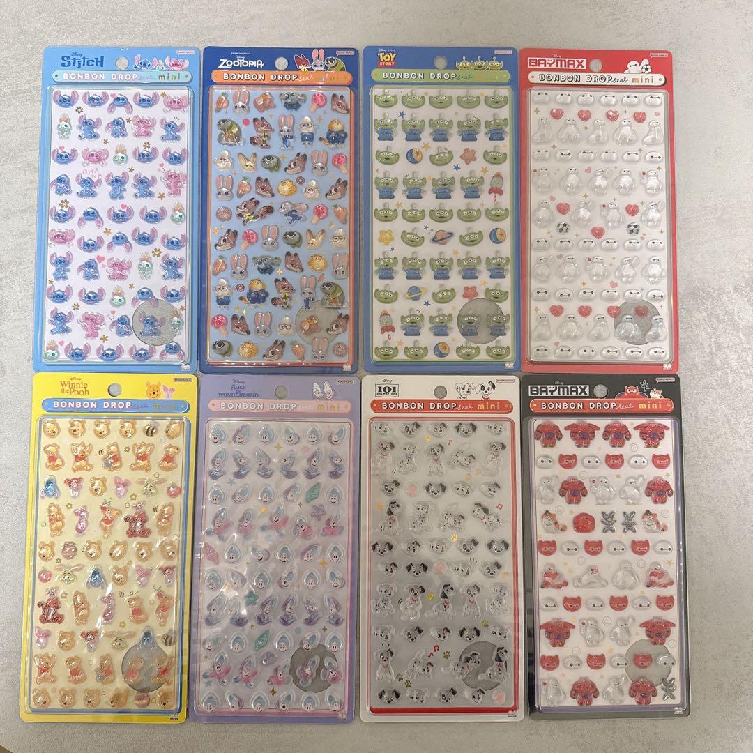 【正規品】ボンボンドロップシール　ディズニーmini 8種