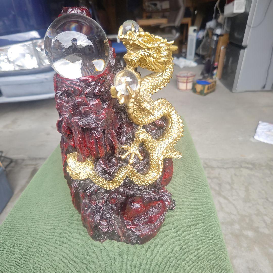 【骨董品】山昇龍　人工水晶