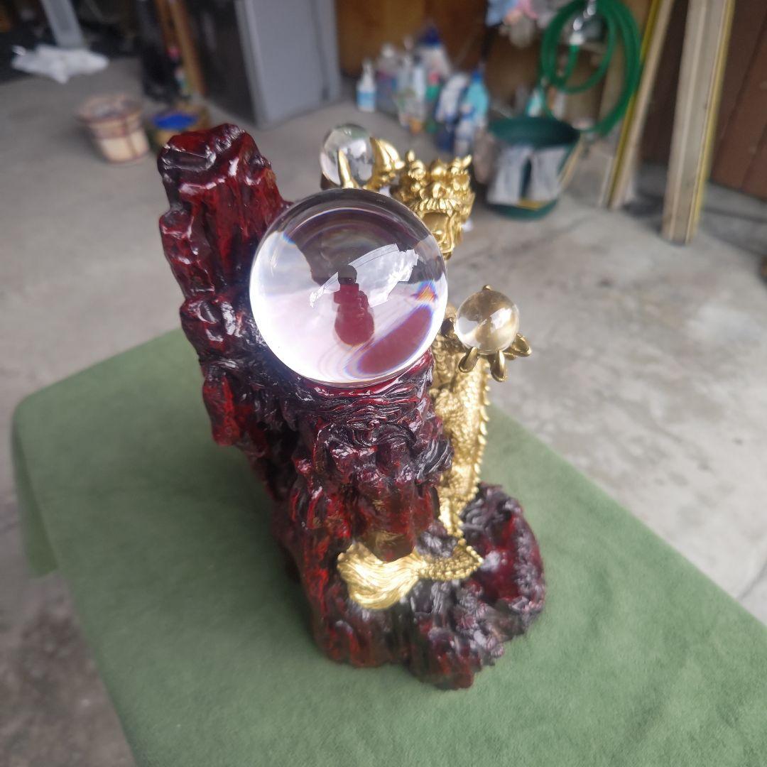 【骨董品】山昇龍　人工水晶