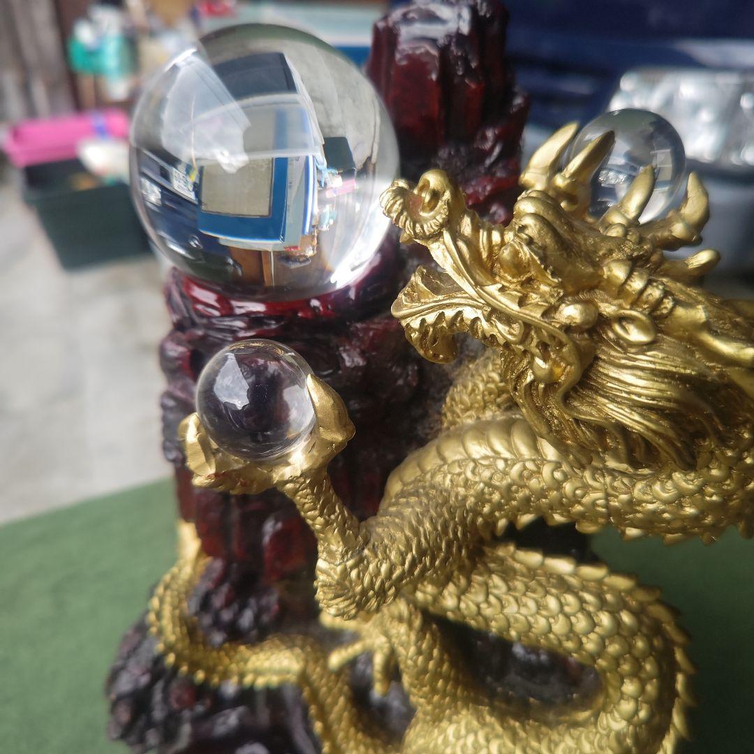 【骨董品】山昇龍　人工水晶