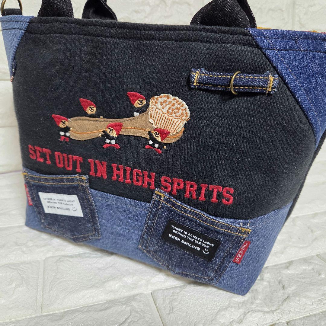 914 デニム＊トレーナー＊リメイク＊バッグ＊トートバッグ