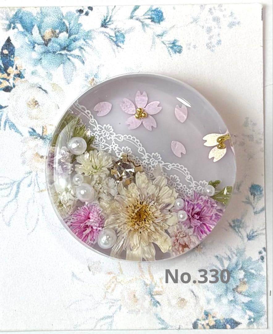 メル30077様　レジンヘアゴム ポニーフック　ドライフラワー　No.321