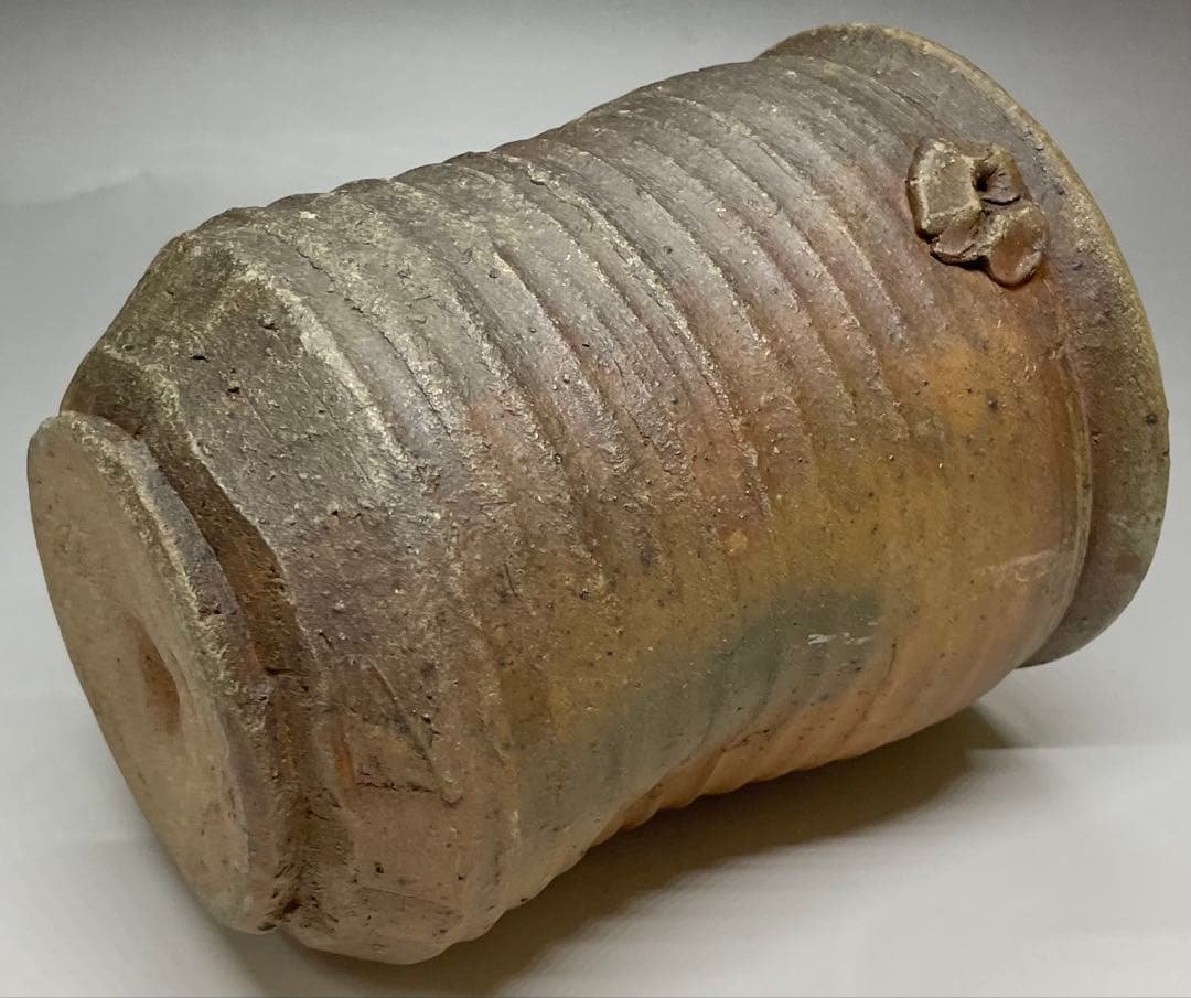 古備前　桂又三郎織　輪耳種壺水指　江戸末期　Y441